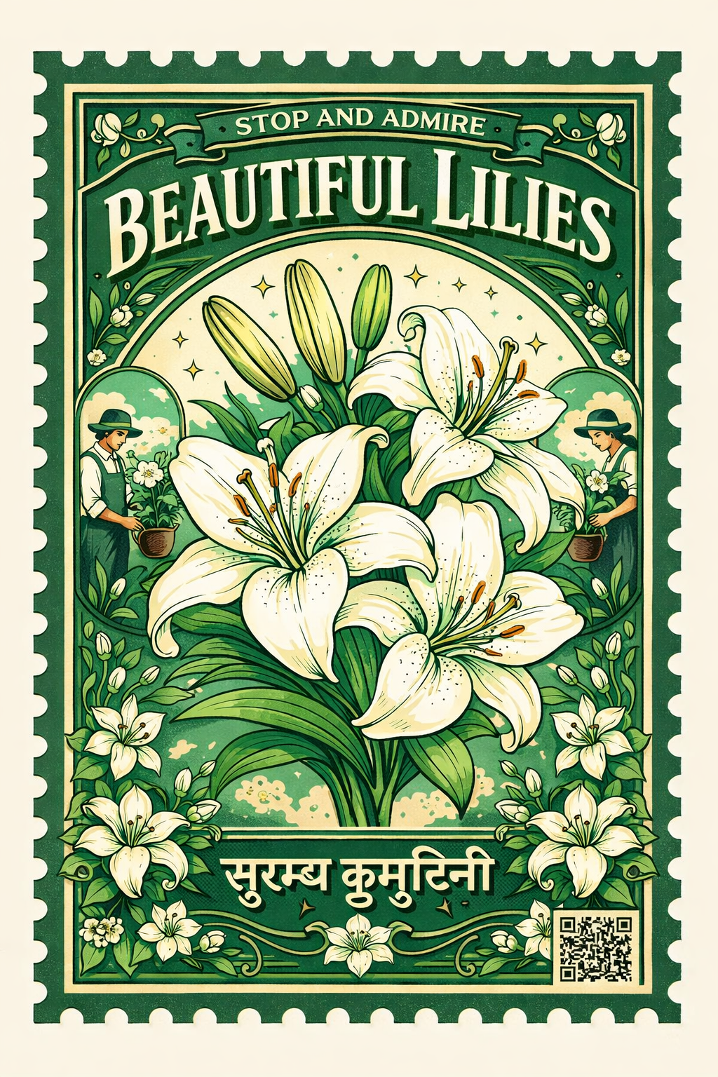 Beatiful Lilies JR Green Gulaal